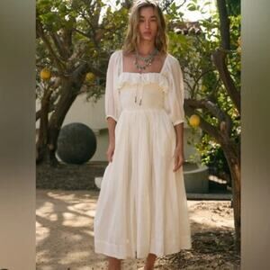 Free People Cream Midi Dress